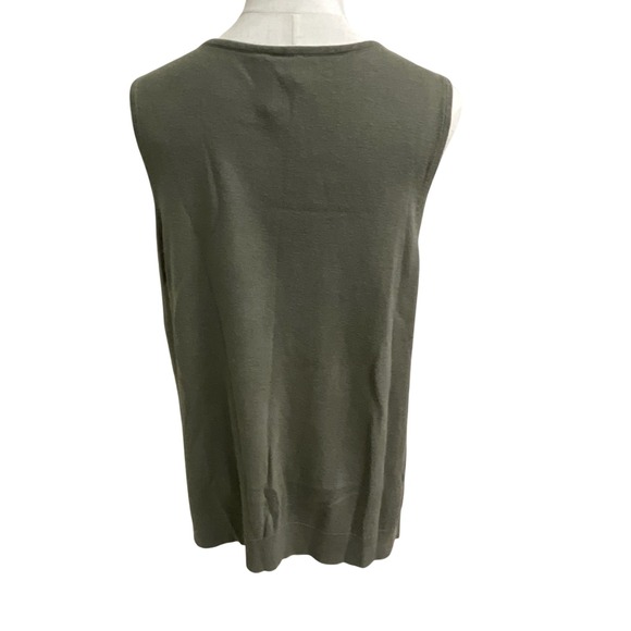 Chicos Women's Sleeveless Top Cowl Neck Olive Green Knit Tank Blouse‎ Size 3 - Picture 3 of 6